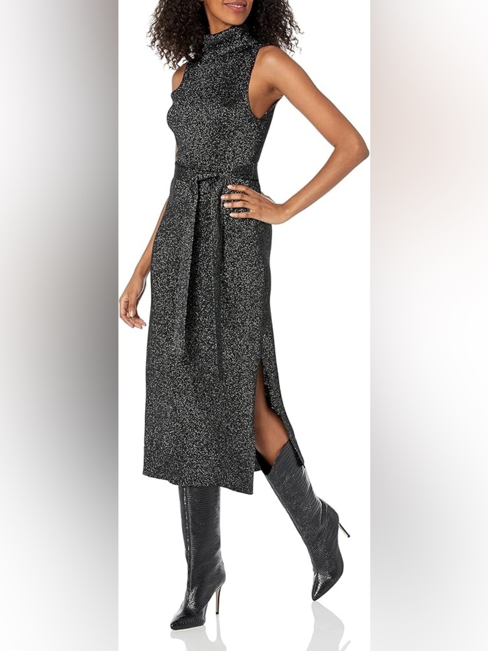 PAIGE Revolve Zoelle Metallic Midi Dress - Picture 3 of 10